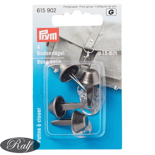 Picioruse de baza pentru genti, 15 mm, argintiu antic - Prym 615902